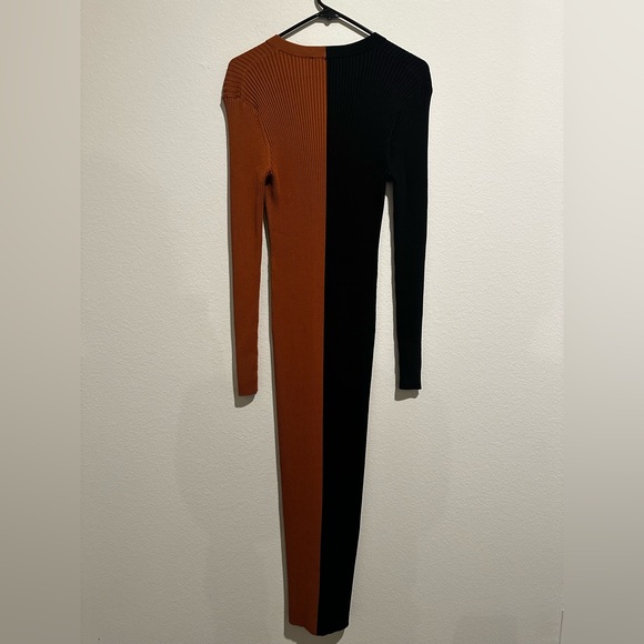 Staud Two-Tone Black and Brown Button-Up Dress - Picture 7 of 7